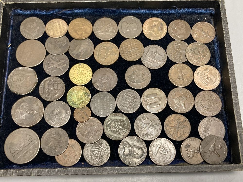 A collection of 18th/19th century UK copper tokens,